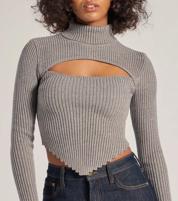 Chic Muse Ribbed Knit Cutout Crop Top - Image 9