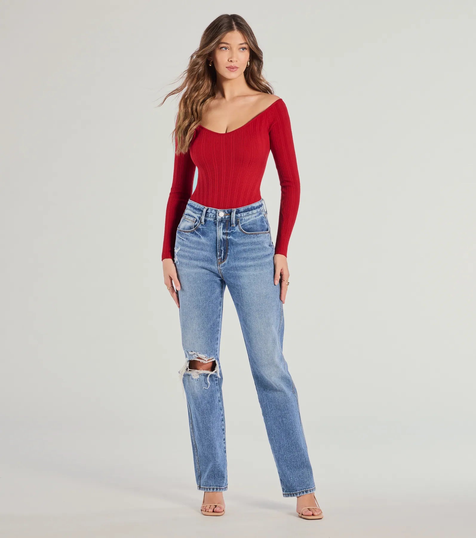 Elevated Essential Ribbed Knit Long Sleeve Bodysuit - Image 15