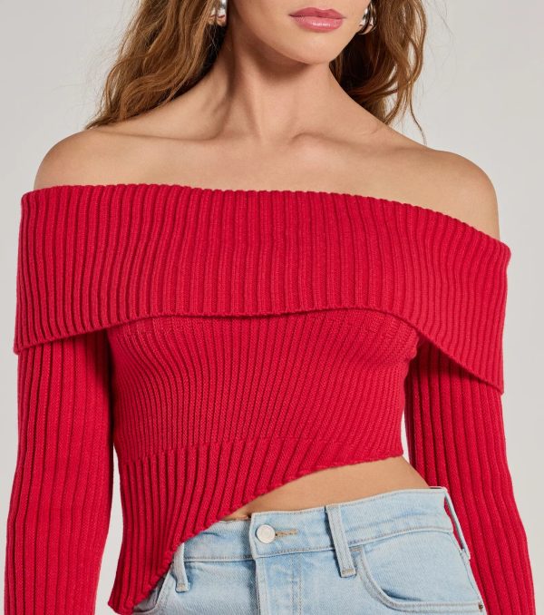 Always Got The Glam Off-The-Shoulder Asymmetrical Crop Top - Image 8