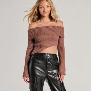 Always Got The Glam Off-The-Shoulder Asymmetrical Crop Top