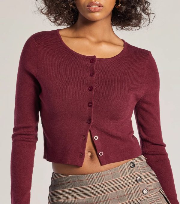 Cozy Charm Cropped Knit Cardigan - Image 4