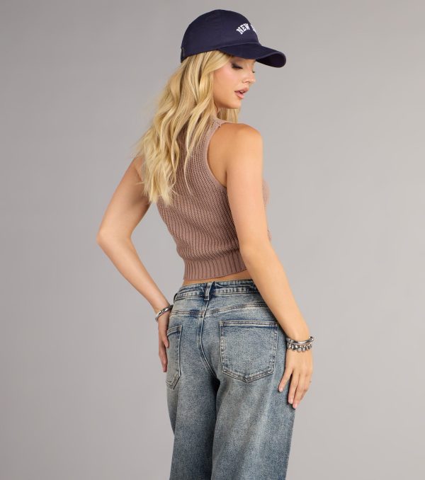 Preppy Babe V-Neck Cropped Sweater Vest - Image 6