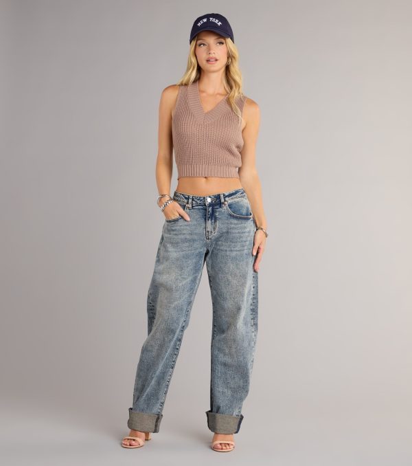 Preppy Babe V-Neck Cropped Sweater Vest - Image 7