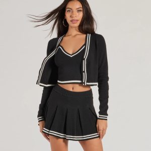 Preppy Please Striped V-Neck Crop Top