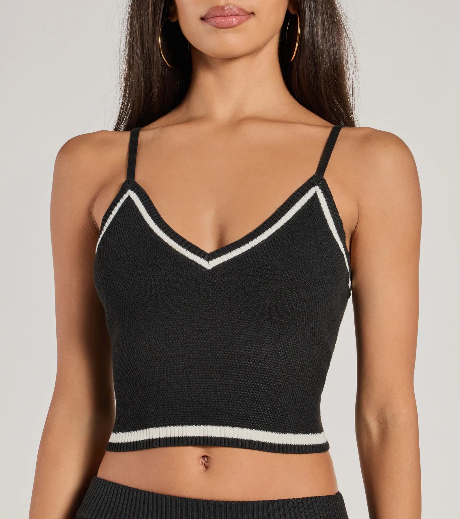 Preppy Please Striped V-Neck Crop Top - Image 4