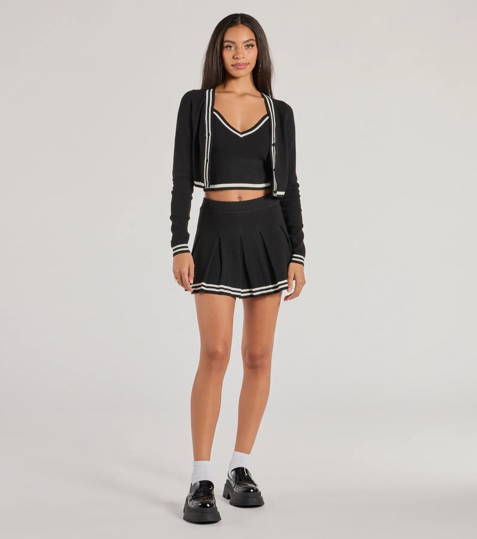 Preppy Please Striped Button Crop Sweater - Image 3