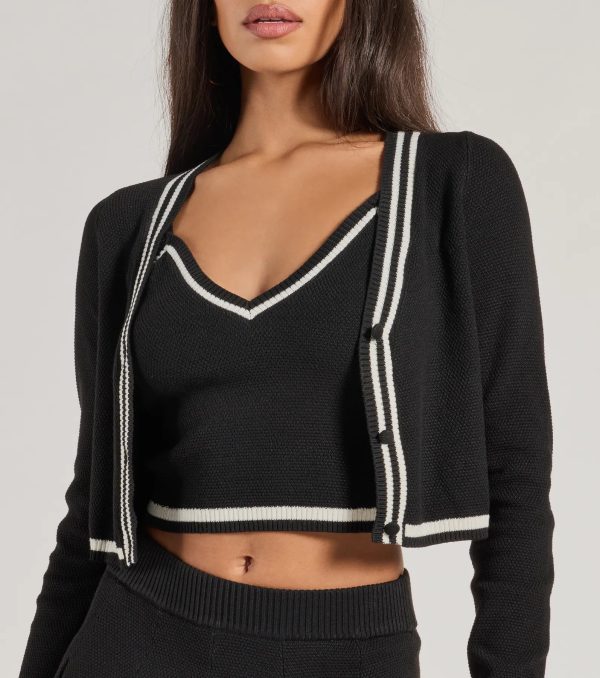 Preppy Please Striped Button Crop Sweater - Image 4
