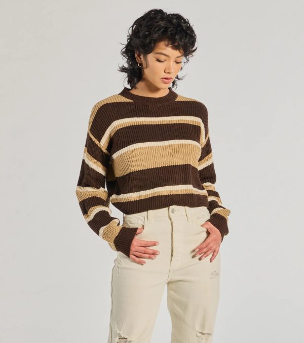 Preppy Style Striped Knit Crew Neck Sweater - Image 5
