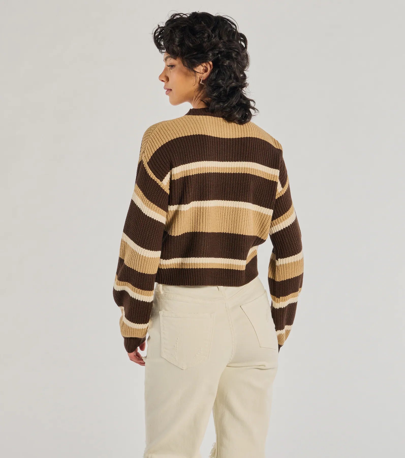 Preppy Style Striped Knit Crew Neck Sweater - Image 6
