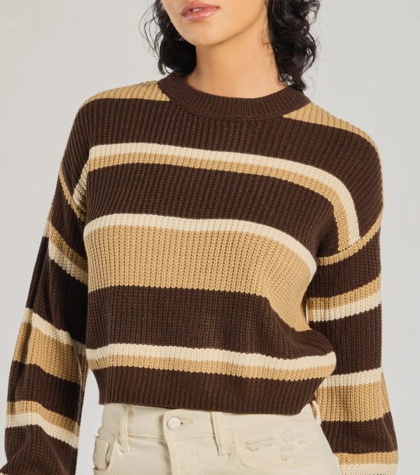 Preppy Style Striped Knit Crew Neck Sweater - Image 8
