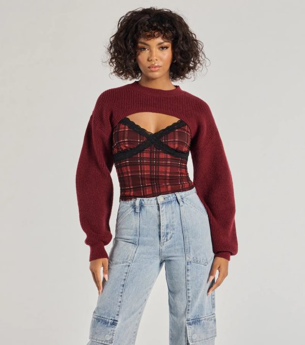 Cozy Babe Long Sleeve Sweater Knit Topper - Image 6