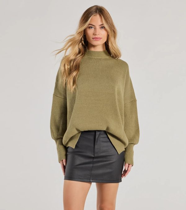 Cozy Style Ribbed Knit Oversized Sweater - Image 5
