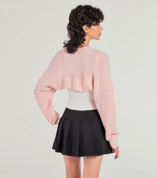 Sweet And Cozy Oversized Knit Sweater Bolero - Image 11