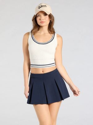 Striped And Stylish Knit Tank Top