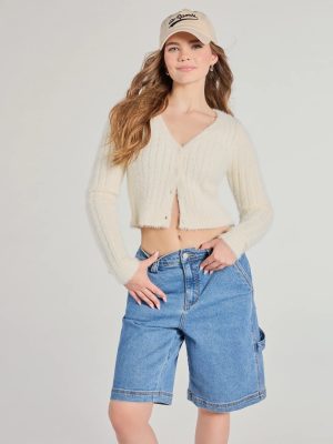 Adorably Cozy Eyelash Knit Button-Down Cardigan