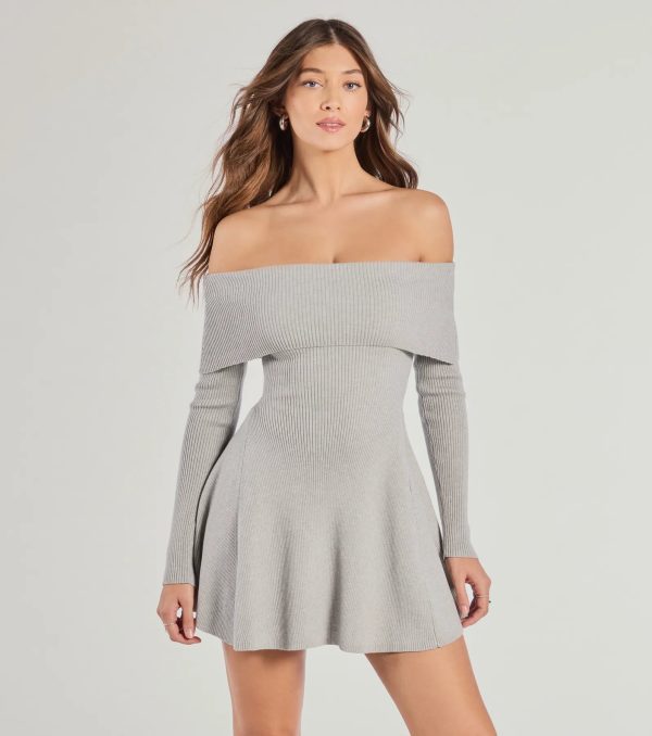 Chic Staple Ribbed Knit Skater Dress - Image 20