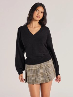 Comfy Chic Knit V-neck Pullover Sweater