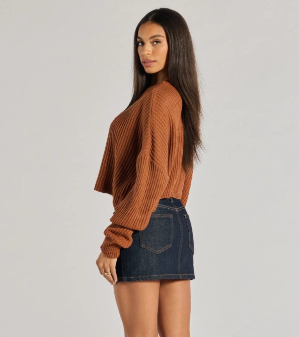 Chic Crew Ribbed Knit Sweater - Image 2