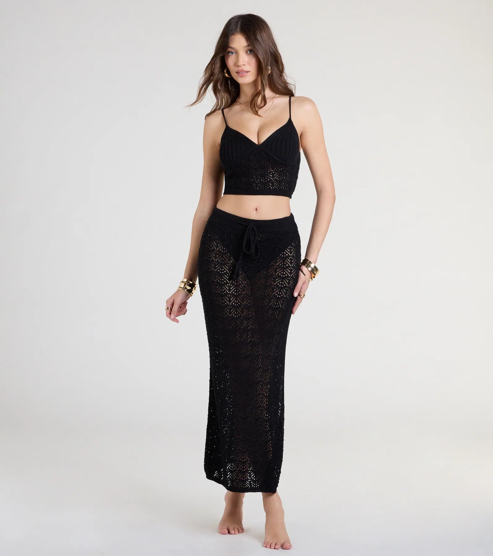 Bohemian Vibes Crochet Knit Crop Top - Image 3