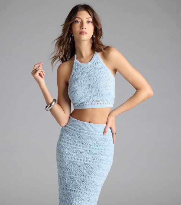 Blissful View Halter Crochet Crop Top - Image 5