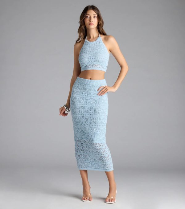 Blissful View Halter Crochet Crop Top - Image 7