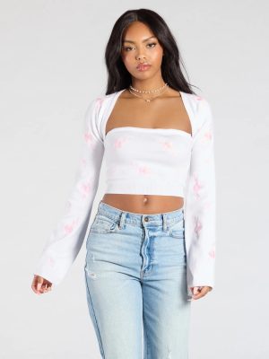 Easy Charm Long Sleeve Floral Bolero