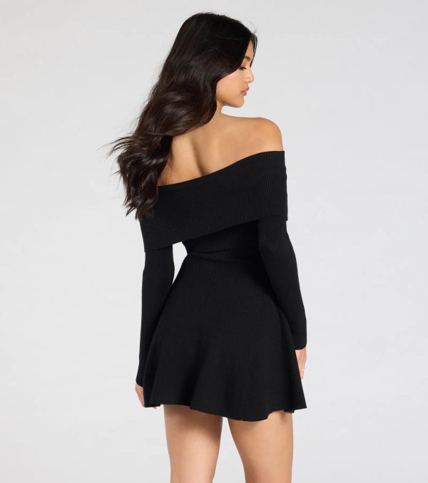 Chic Staple Ribbed Knit Skater Dress - Image 25