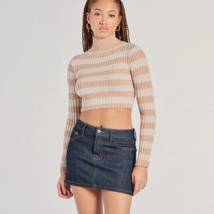Preppy Fave Striped Knit Turtleneck Top
