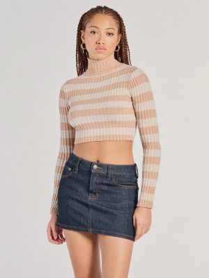 Preppy Fave Striped Knit Turtleneck Top