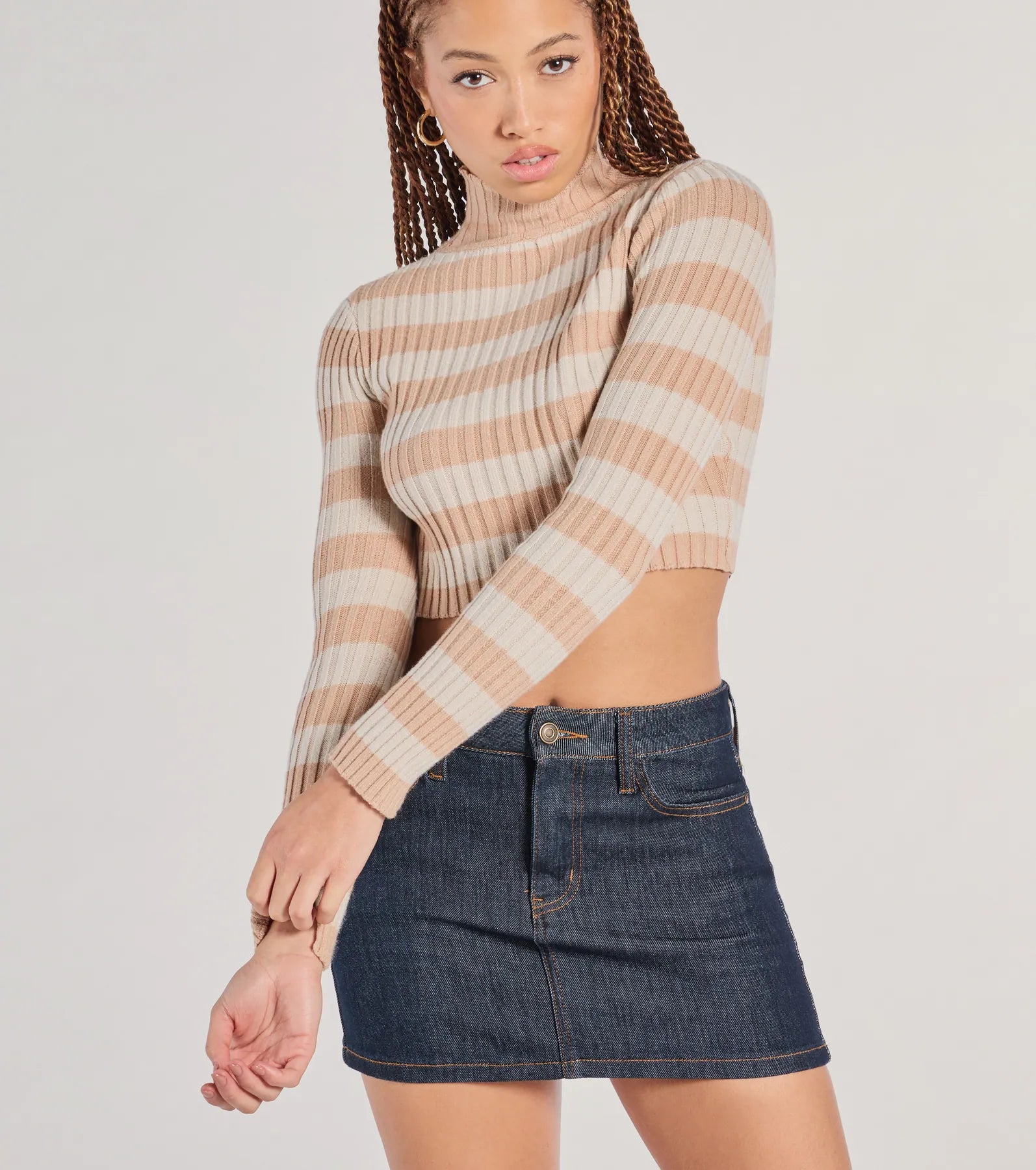 Preppy Fave Striped Knit Turtleneck Top - Image 4