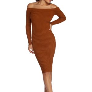 Spiced Up Knit Midi Dress