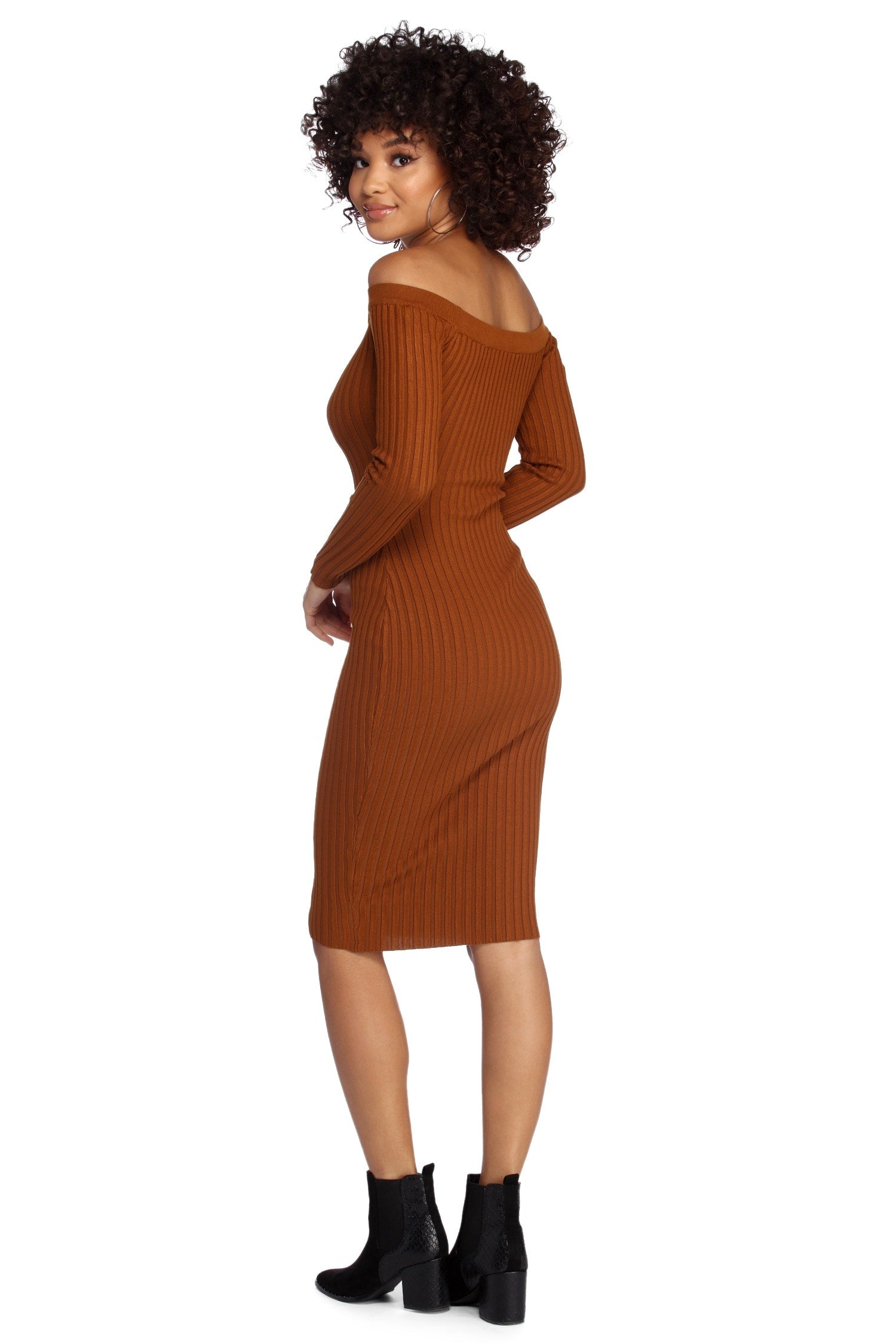 Spiced Up Knit Midi Dress - Image 2