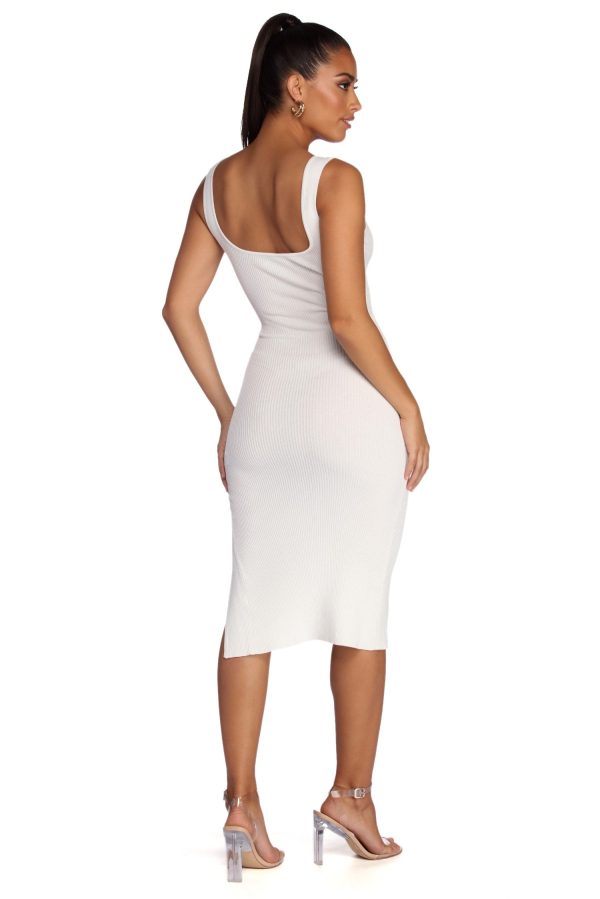 Oh Snap Button Midi Dress - Image 3