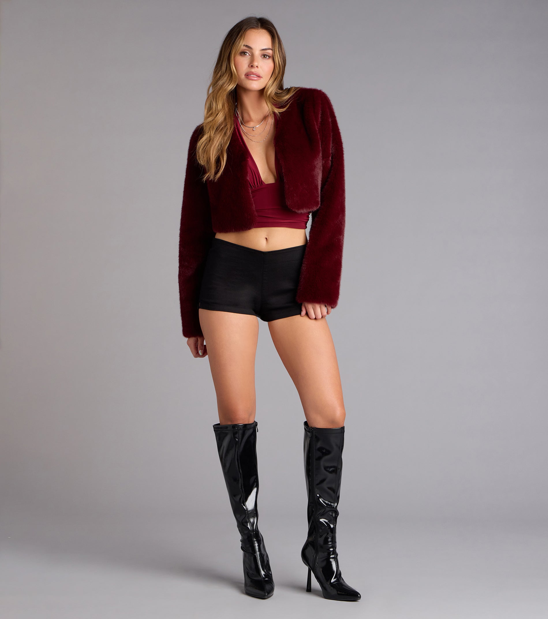 Faux The Drama Cropped Jacket - Image 3