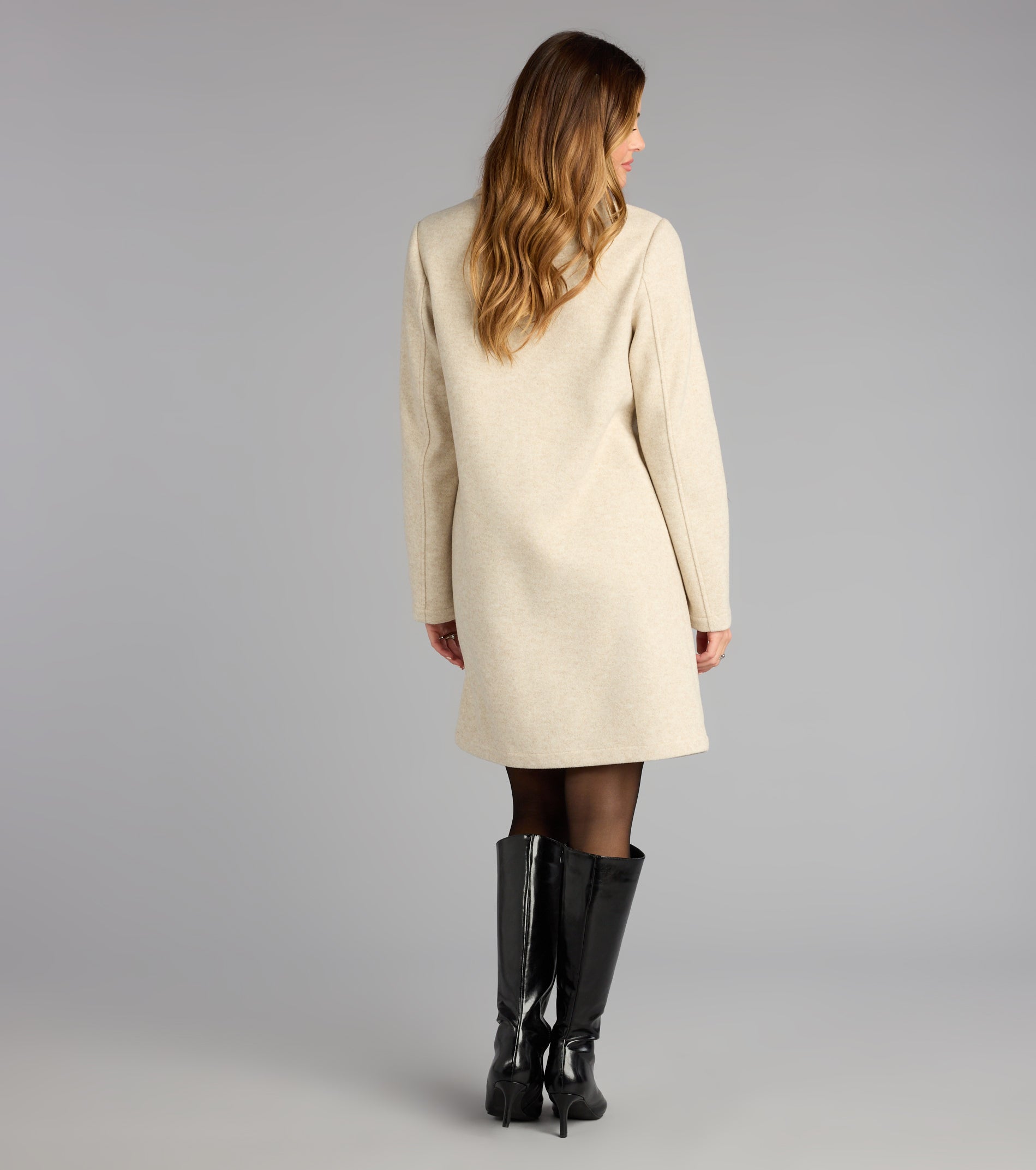 Chic Agenda Faux Wool Trench Coat - Image 2
