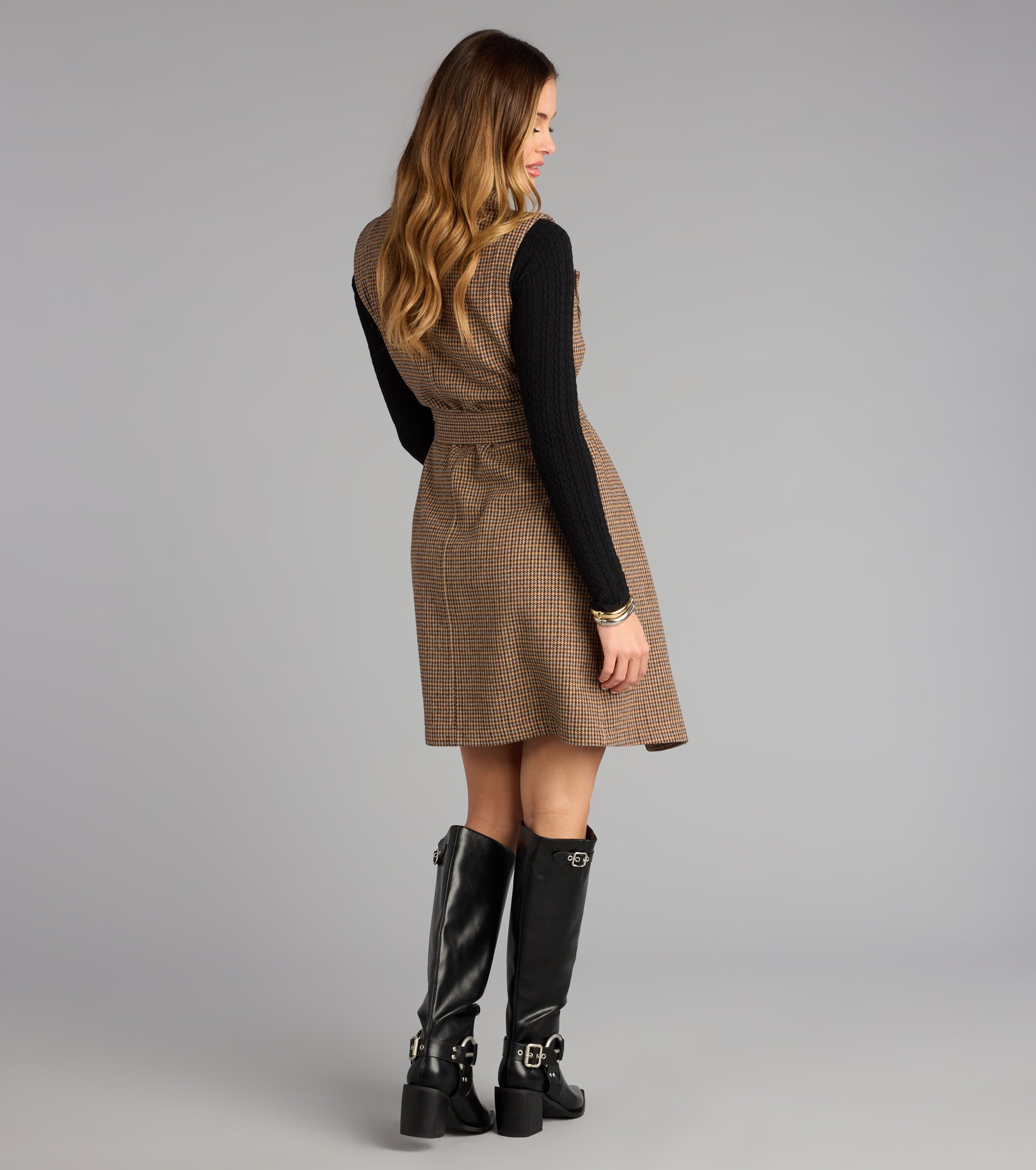 Checkmate Plaid Trench Vest - Image 2