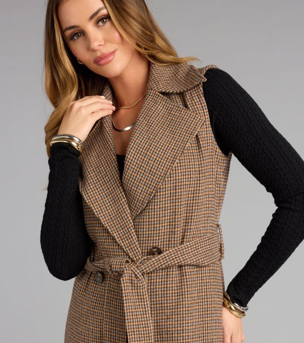 Checkmate Plaid Trench Vest - Image 3