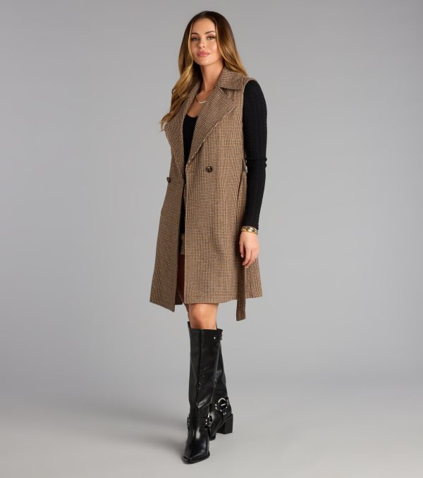 Checkmate Plaid Trench Vest - Image 4