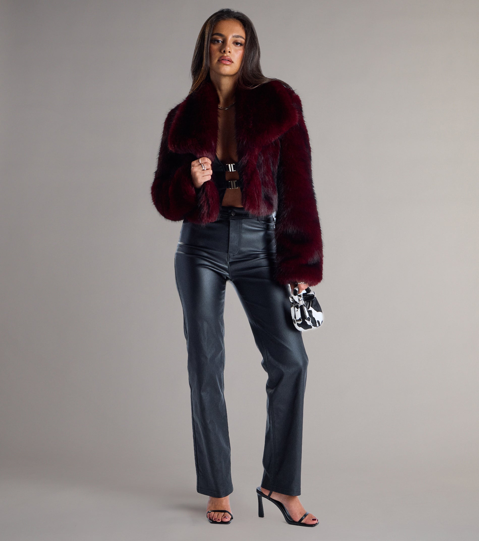 Drama Hour Faux Fur Cropped Jacket - Image 2