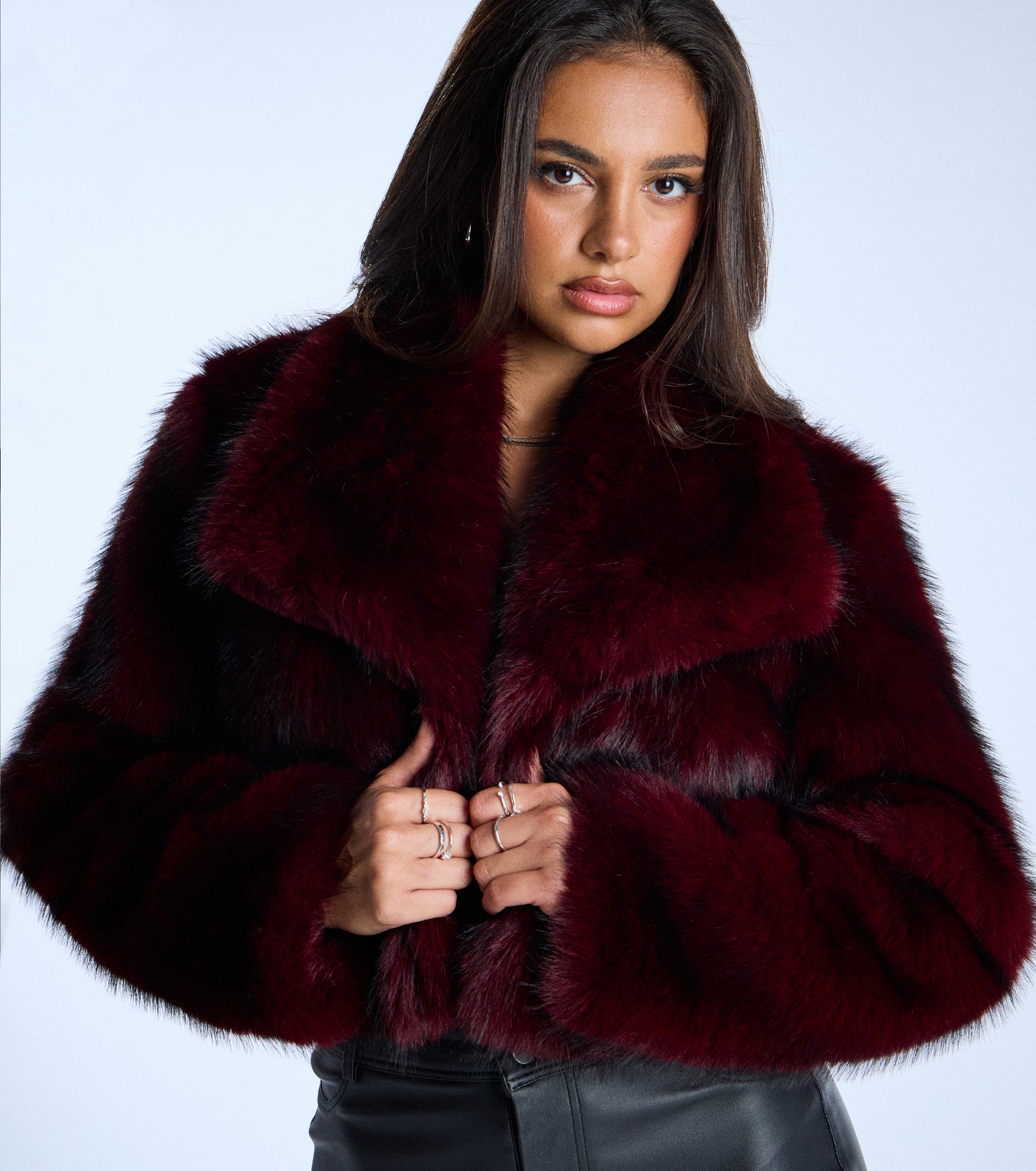 Drama Hour Faux Fur Cropped Jacket - Image 3