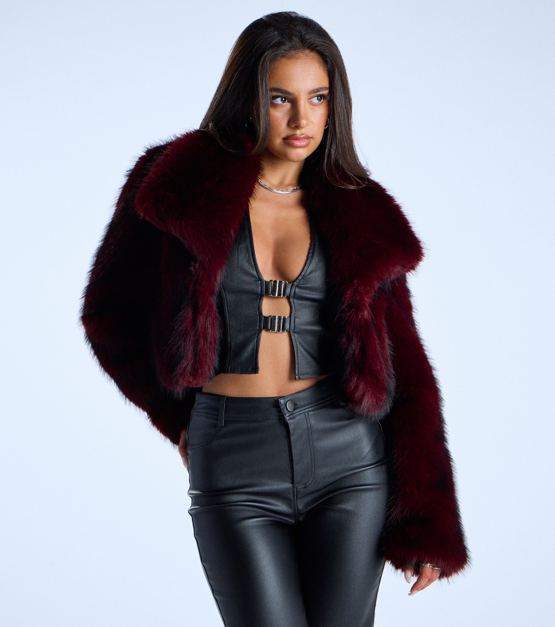 Drama Hour Faux Fur Cropped Jacket - Image 5