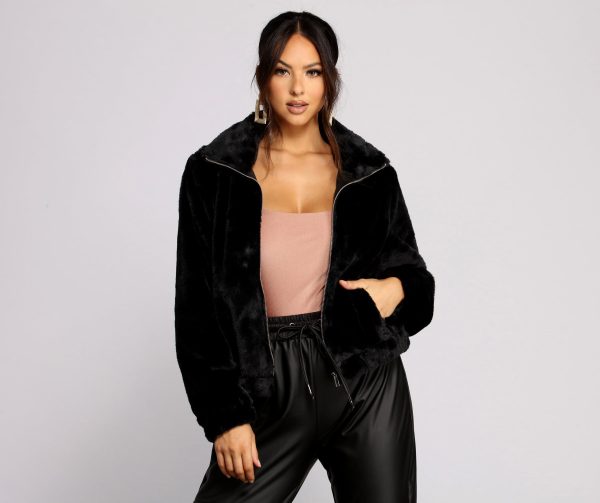 Faux-Ever Chic Bomber Jacket - Image 6