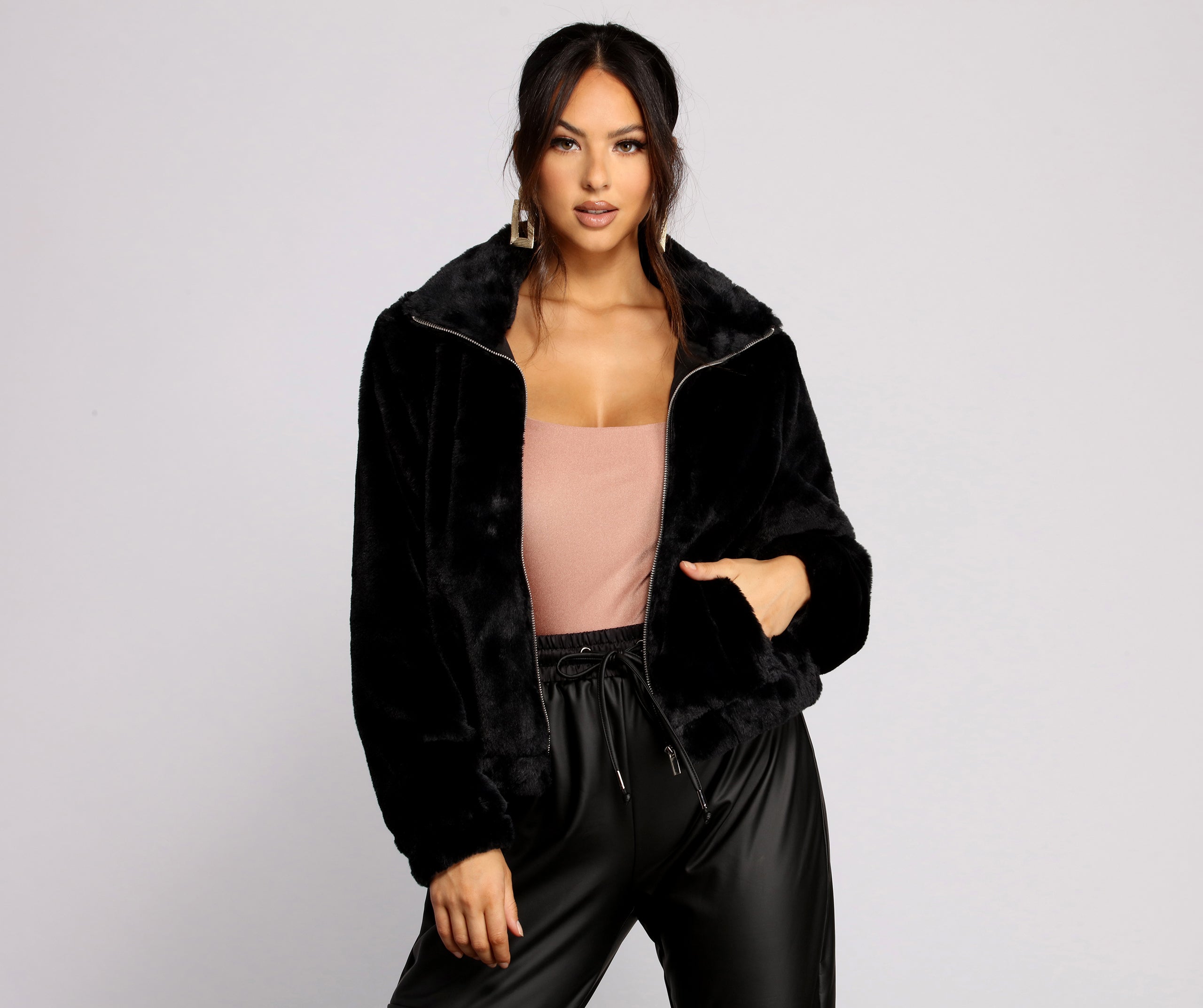 Faux-Ever Chic Bomber Jacket - Image 6