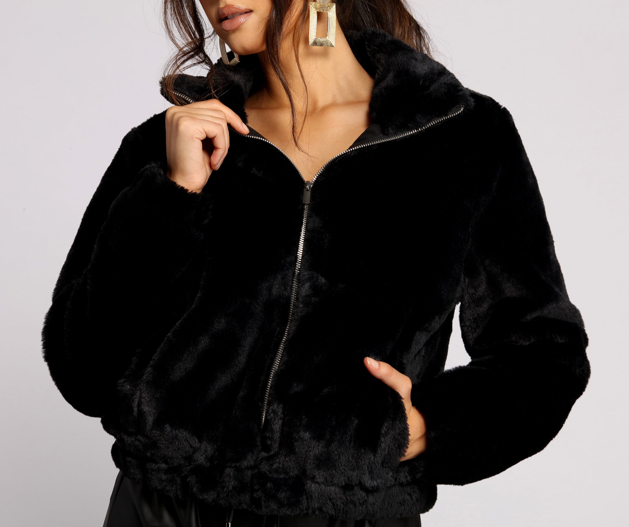 Faux-Ever Chic Bomber Jacket - Image 8