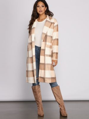 Plaid Perfection Long Coat