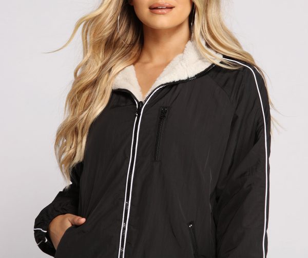 Trendy Nylon Faux Fur Reversible Jacket - Image 3