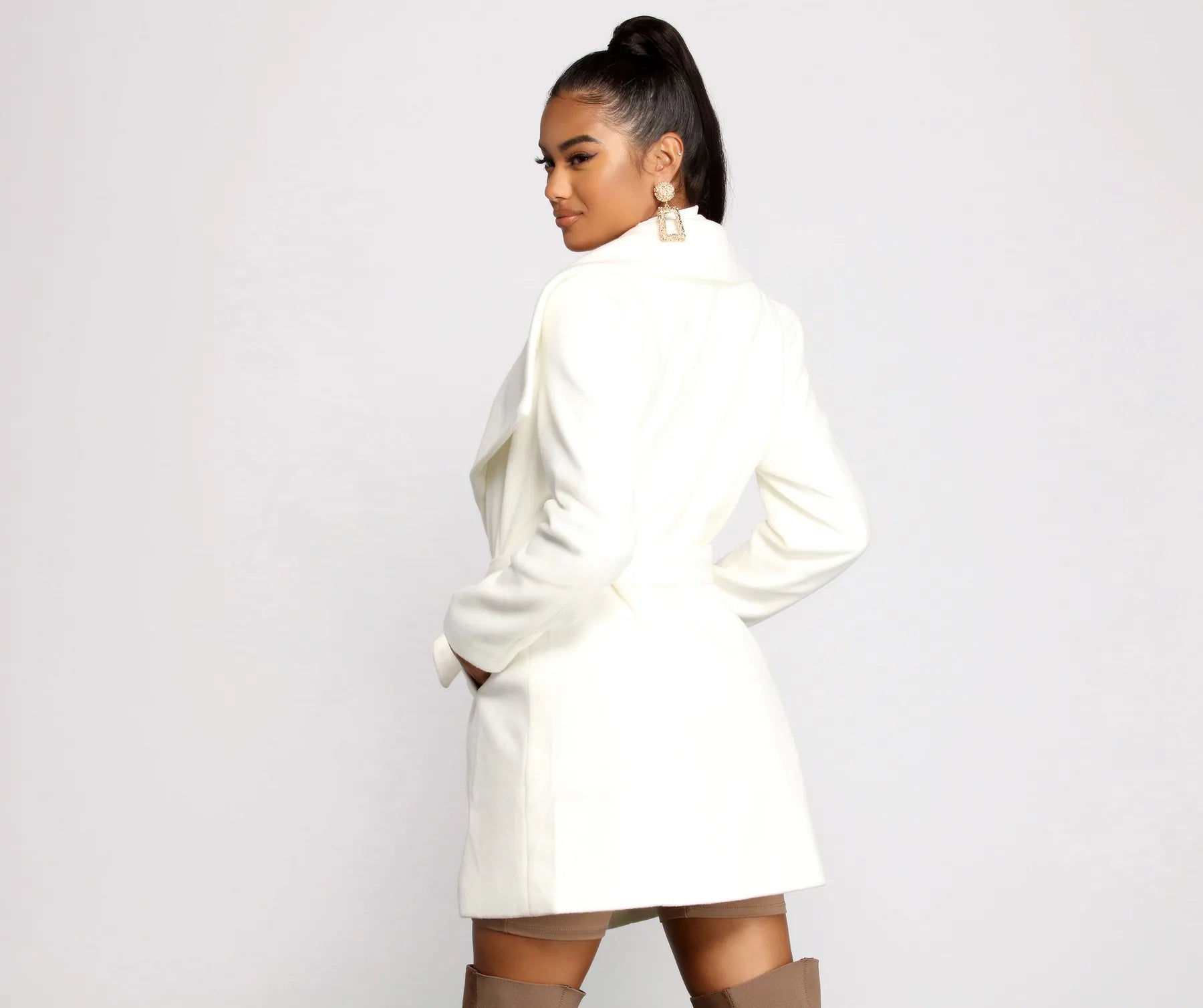 So Fab Fleece Belted Trench Coat - Image 7