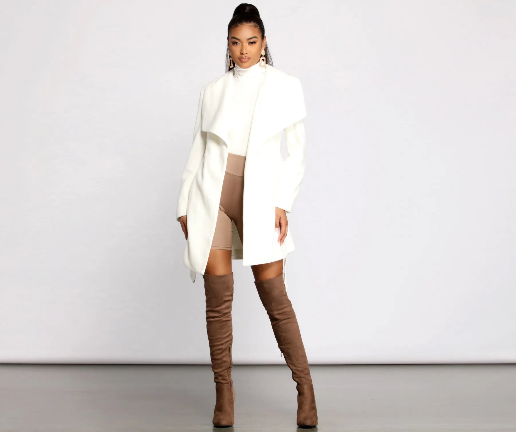 So Fab Fleece Belted Trench Coat - Image 8