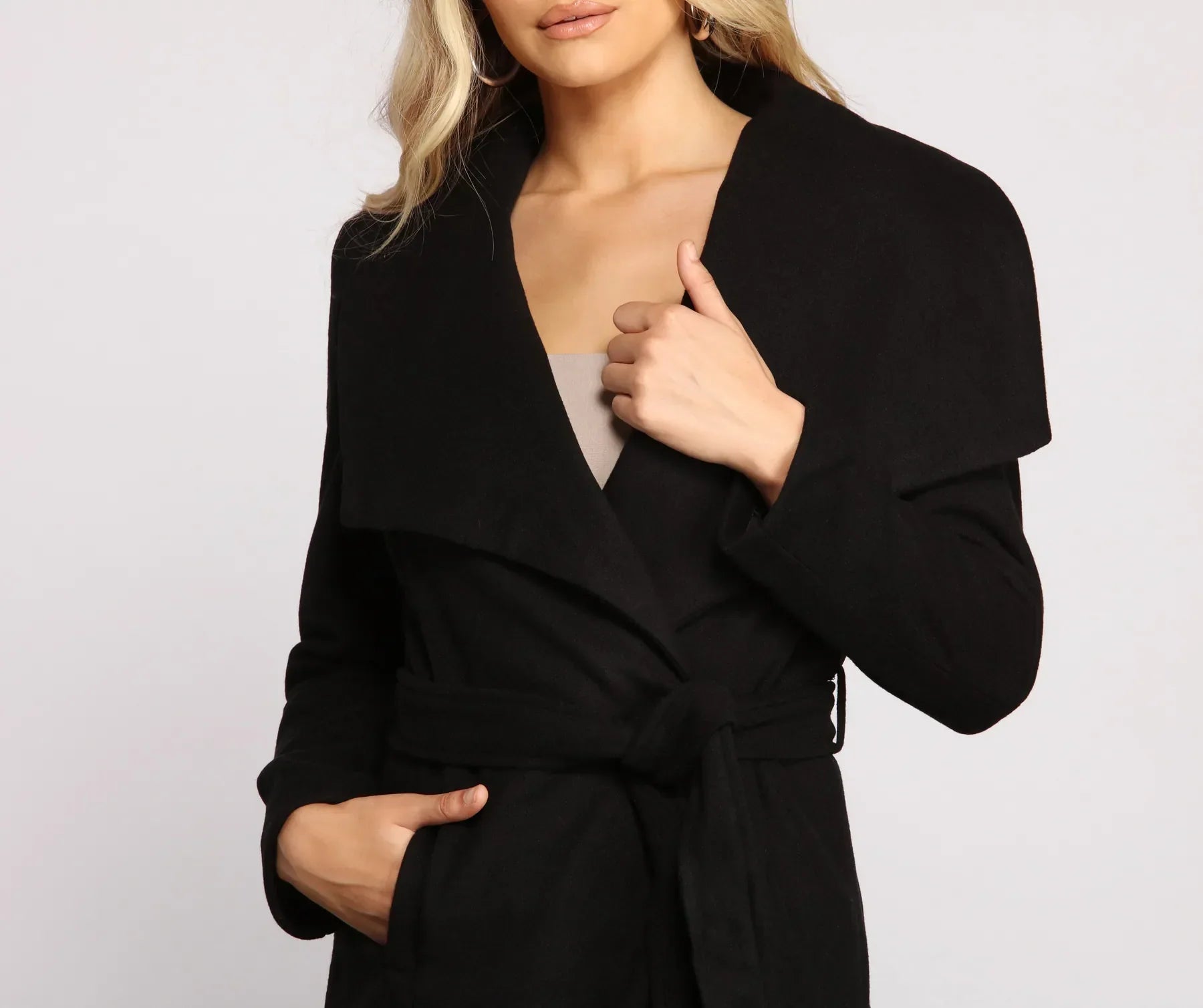 So Fab Fleece Belted Trench Coat - Image 3