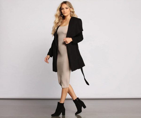 So Fab Fleece Belted Trench Coat - Image 4